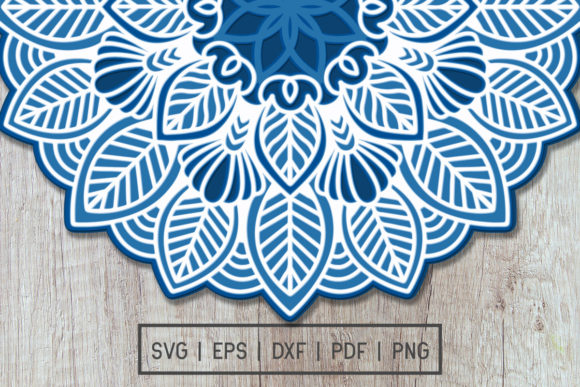 3D Layered Mandala Graphic: 3D SVG for Shadow Boxes