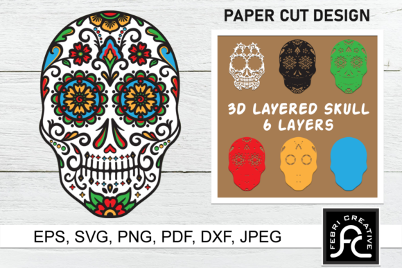 3D Layered Sugar Skull Mandala SVG: Shapes Review