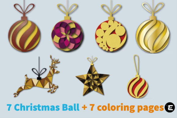 3D SVG Christmas Ball Bundle for Editorial Design
