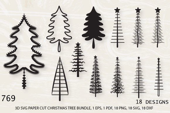Christmas Tree 3D SVG Bundle: Graphics for Crafts