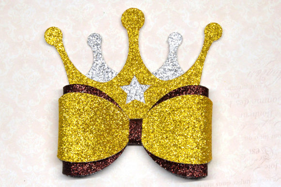 Crown Bow Template: 3D SVG for Christmas Branding