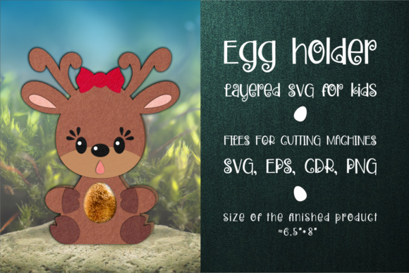 Deer Chocolate Egg Holder: A 3D SVG for Christmas