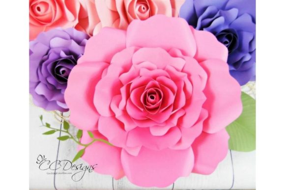 Eden Rose Giant Paper Flower Templates: 3D SVG Assets