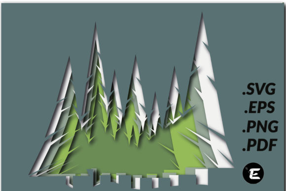 Fir Trees: 3D SVG Christmas Asset for Editorial Design