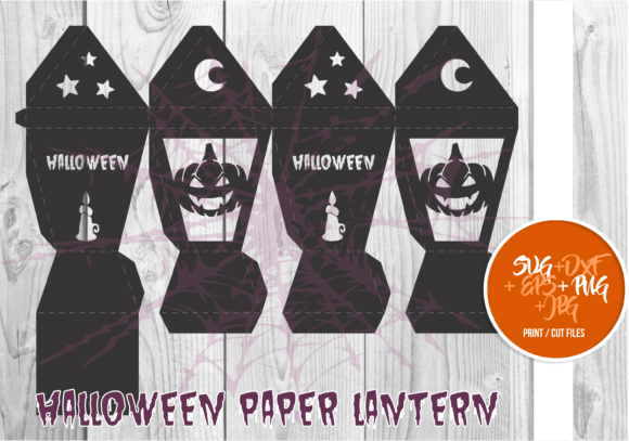 Halloween Paper Lantern Series A 0017: 3D SVG Shapes