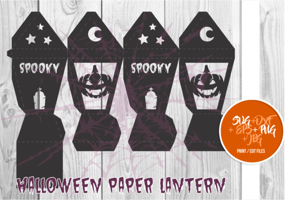 Halloween Paper Lantern Series a 0024: 3D SVG Shapes