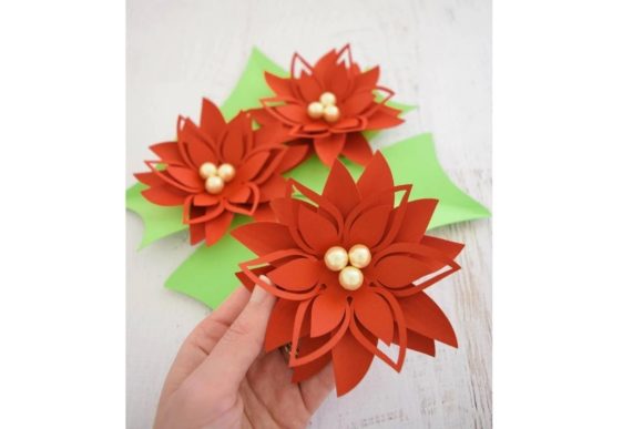 Holly Paper Flower Templates: 3D SVG for Christmas