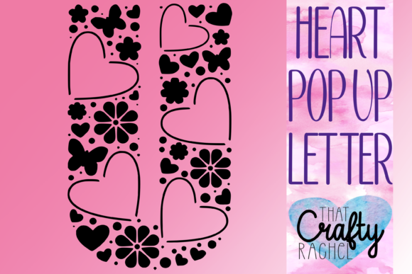 Letter U Pop Up Heart Template Graphic Review
