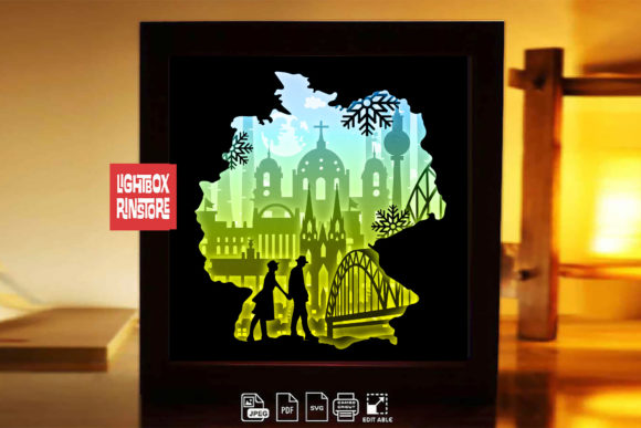 Love in Koln Germany 3D SVG for Shadow Boxes