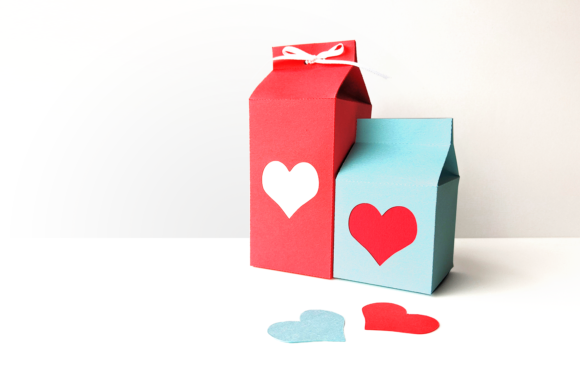Milk Carton Boxes with Heart Cutout SVG Review