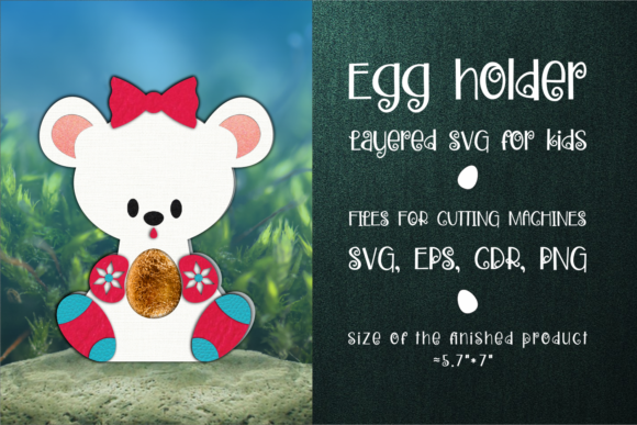 Polar Bear Chocolate Egg Holder SVG: 3D Christmas Asset