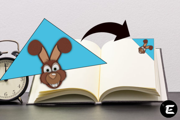 Rabbit Bookmark 3D SVG: Whimsical Shapes for Branding