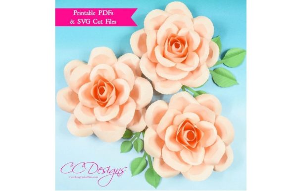 Serena Rose 3D SVG for Paper Flowers Branding