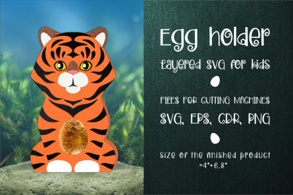 Tiger Chocolate Egg Holder: 3D SVG for Christmas